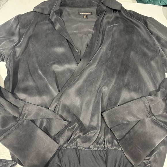 $428 Kiki de Montparnasse Chameuse Charcoal Silk Bodysuit Women's Size M – Wrap - Picture 8 of 10